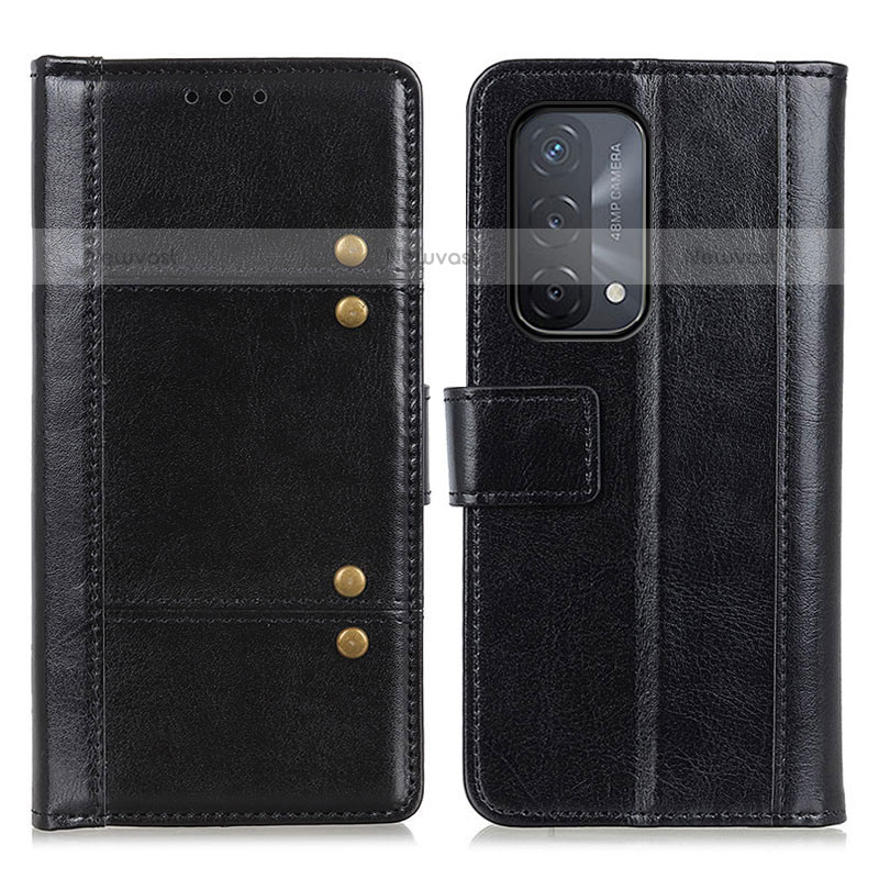 Leather Case Stands Flip Cover Holder M06L for Oppo A93 5G Black