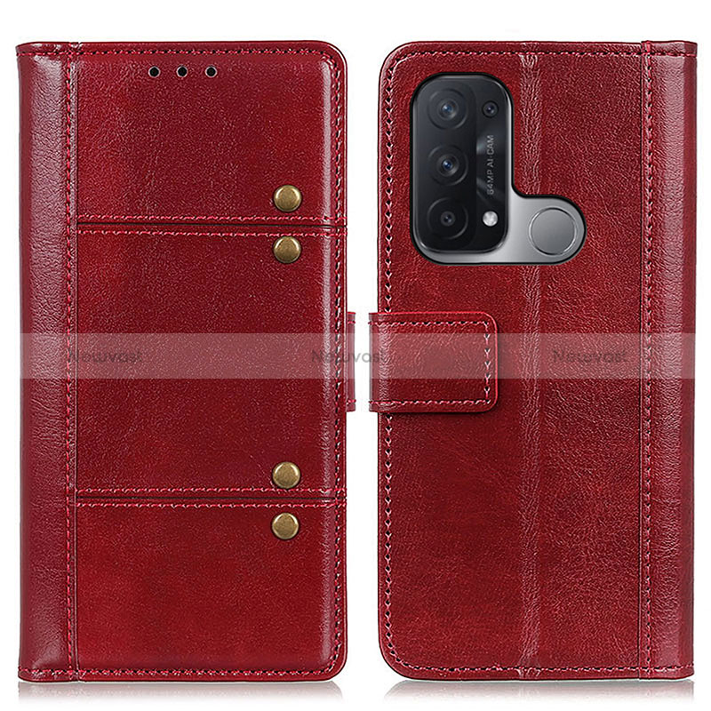 Leather Case Stands Flip Cover Holder M06L for Oppo Reno5 A Red