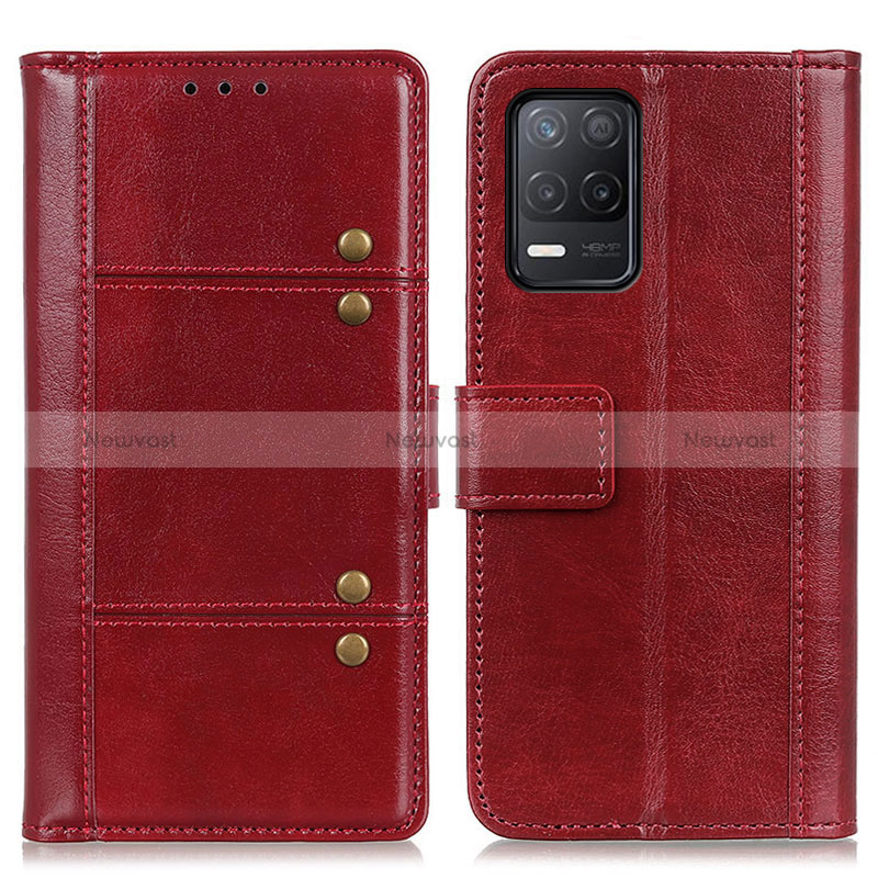 Leather Case Stands Flip Cover Holder M06L for Realme Q3i 5G Red