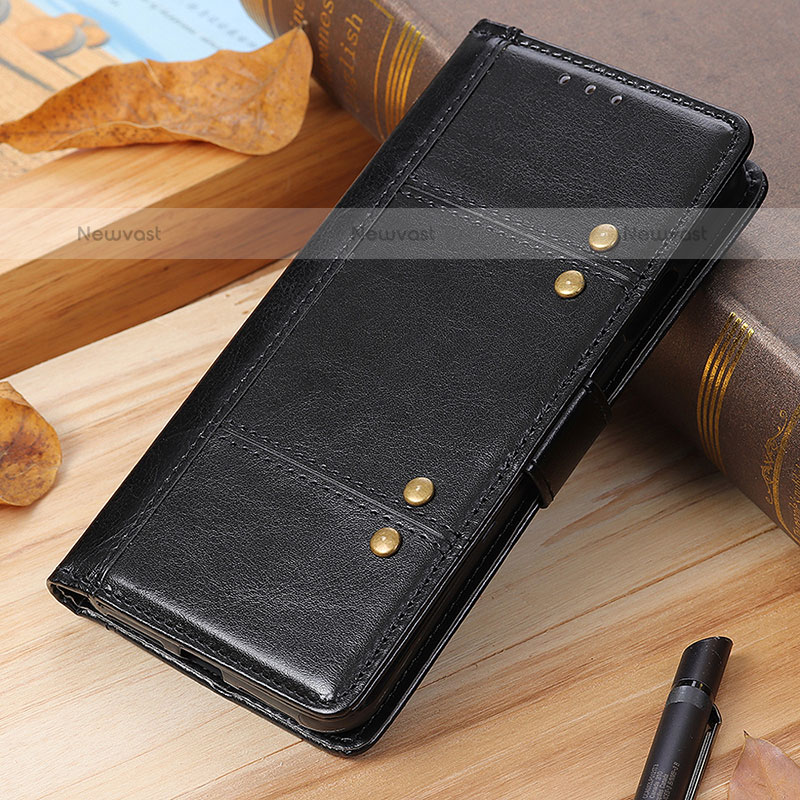 Leather Case Stands Flip Cover Holder M06L for Samsung Galaxy A02s Black