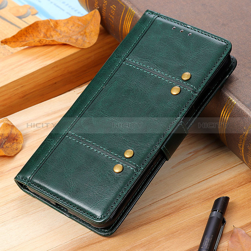 Leather Case Stands Flip Cover Holder M06L for Samsung Galaxy A03s Green