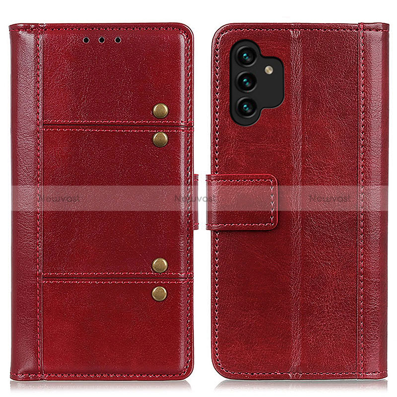 Leather Case Stands Flip Cover Holder M06L for Samsung Galaxy A13 5G Red