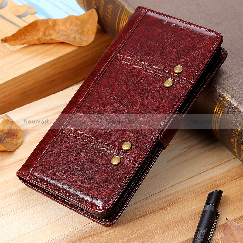 Leather Case Stands Flip Cover Holder M06L for Samsung Galaxy A32 4G Brown