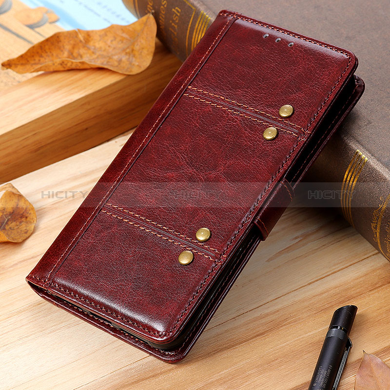 Leather Case Stands Flip Cover Holder M06L for Samsung Galaxy A72 4G Brown