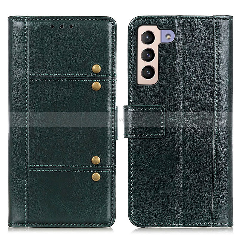 Leather Case Stands Flip Cover Holder M06L for Samsung Galaxy S22 Plus 5G Green