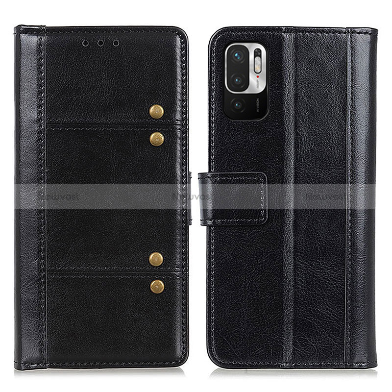 Leather Case Stands Flip Cover Holder M06L for Xiaomi Redmi Note 10 JE 5G Black