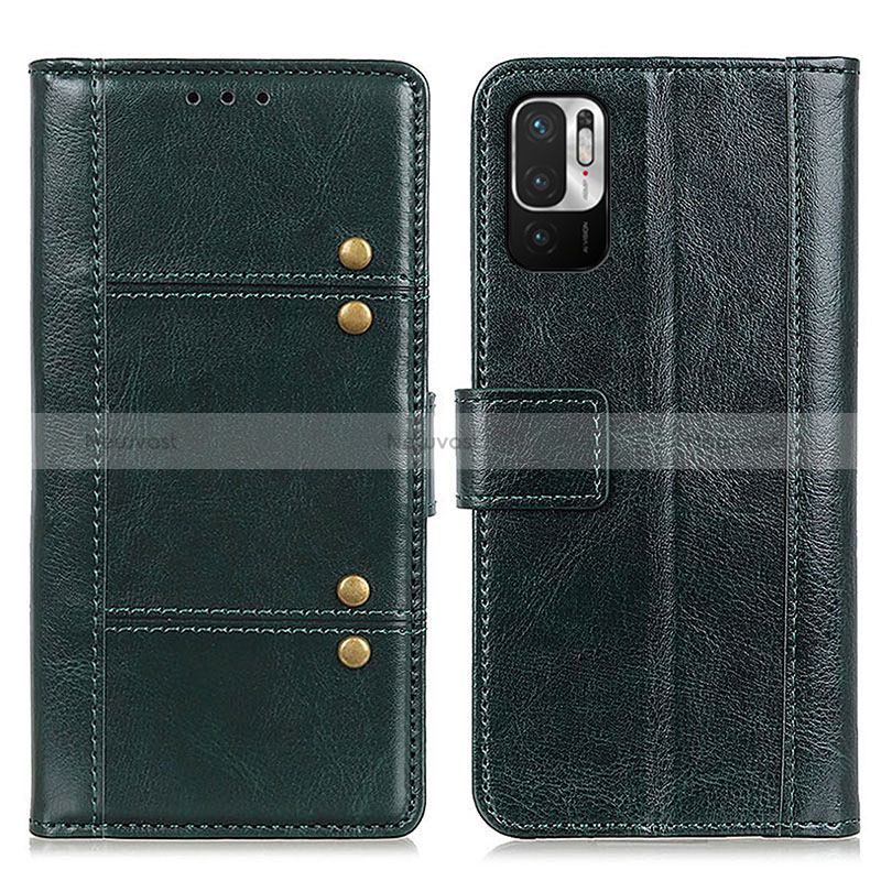 Leather Case Stands Flip Cover Holder M06L for Xiaomi Redmi Note 10 JE 5G Green