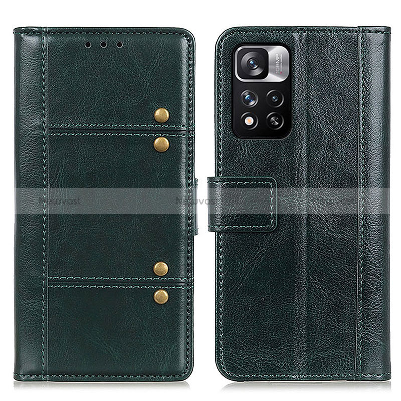 Leather Case Stands Flip Cover Holder M06L for Xiaomi Redmi Note 11 Pro+ Plus 5G Green