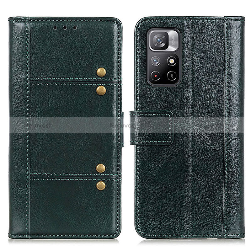 Leather Case Stands Flip Cover Holder M06L for Xiaomi Redmi Note 11S 5G Green