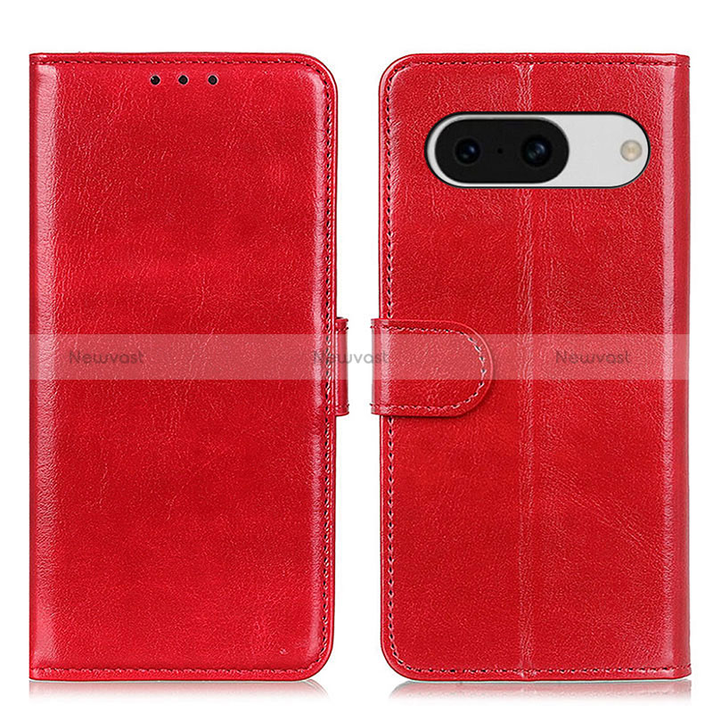 Leather Case Stands Flip Cover Holder M07L for Google Pixel 8a 5G Red
