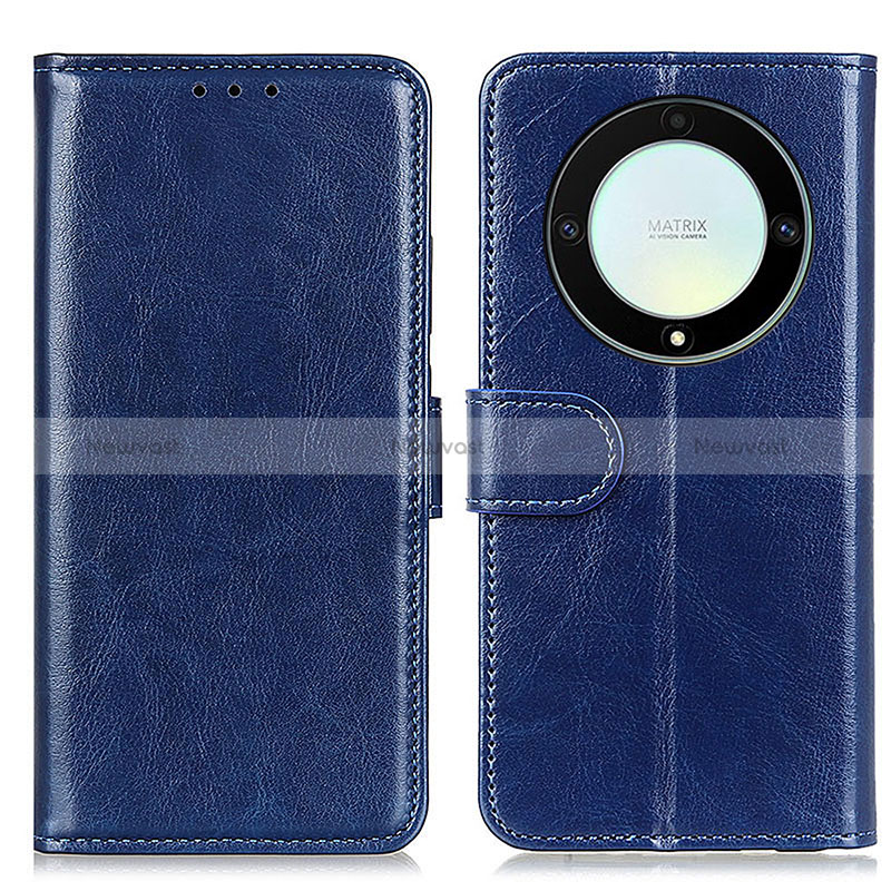 Leather Case Stands Flip Cover Holder M07L for Huawei Honor Magic5 Lite 5G Blue