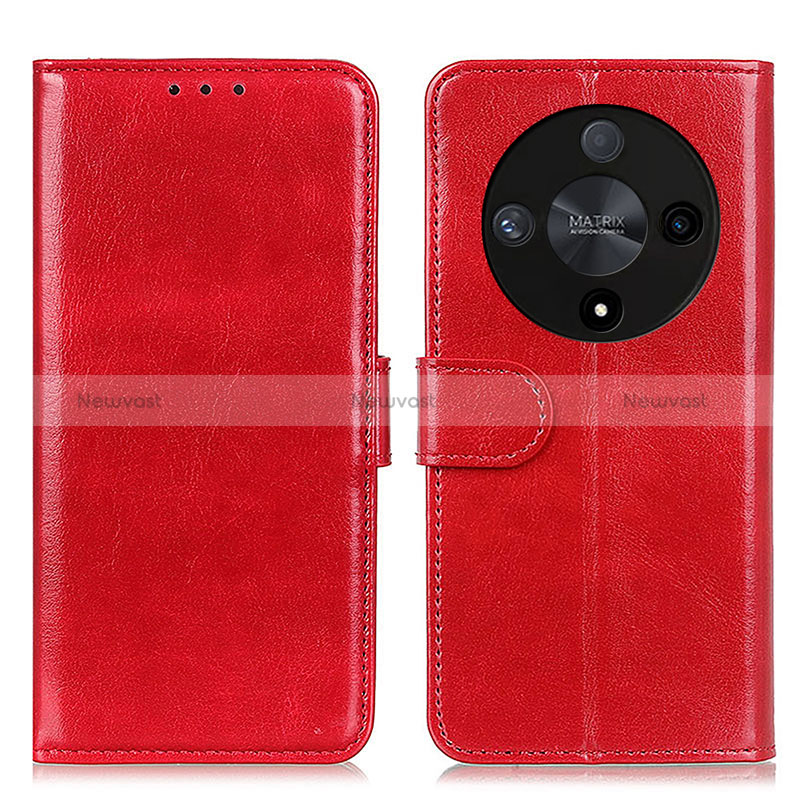 Leather Case Stands Flip Cover Holder M07L for Huawei Honor Magic6 Lite 5G Red