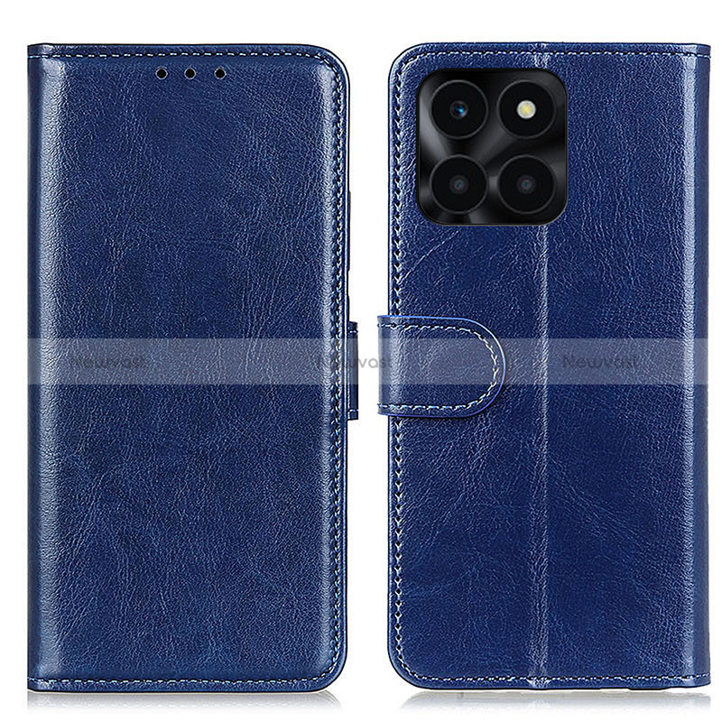 Leather Case Stands Flip Cover Holder M07L for Huawei Honor X6a Blue