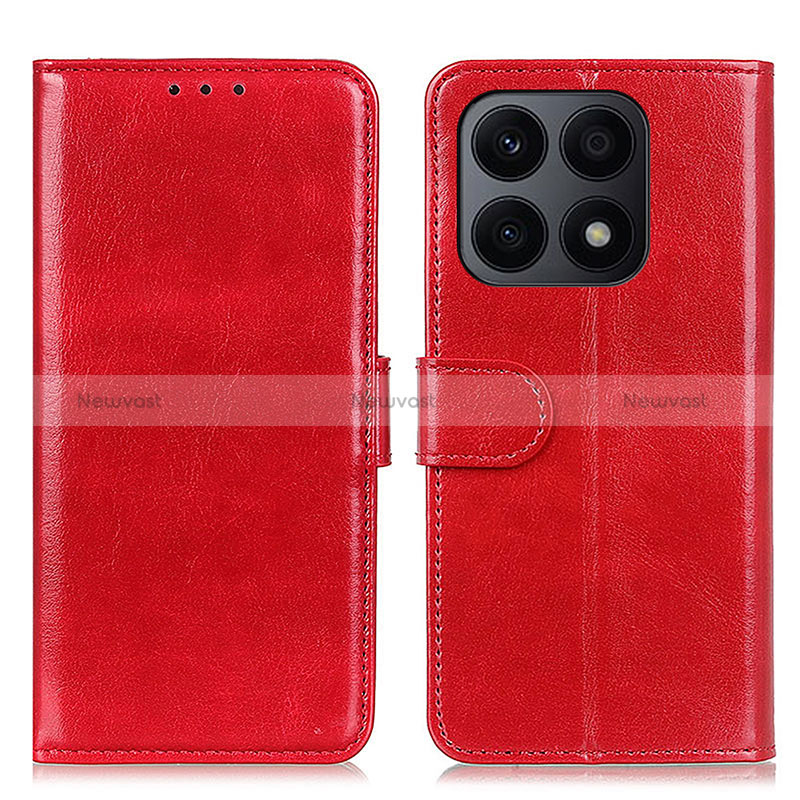 Leather Case Stands Flip Cover Holder M07L for Huawei Honor X8a 4G Red