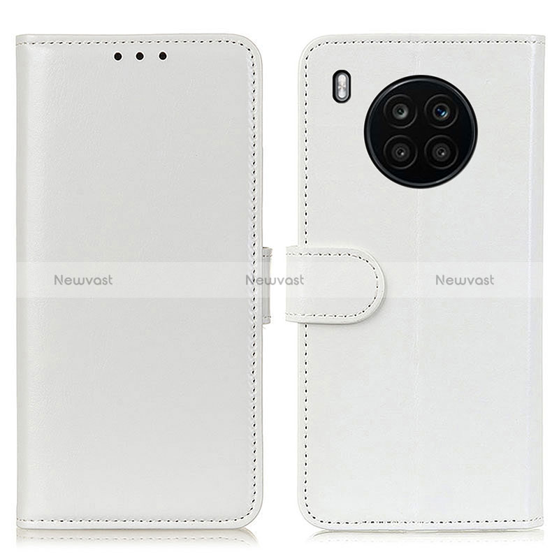 Leather Case Stands Flip Cover Holder M07L for Huawei Nova 8i White