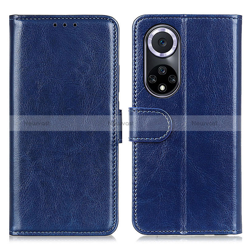 Leather Case Stands Flip Cover Holder M07L for Huawei Nova 9 Blue