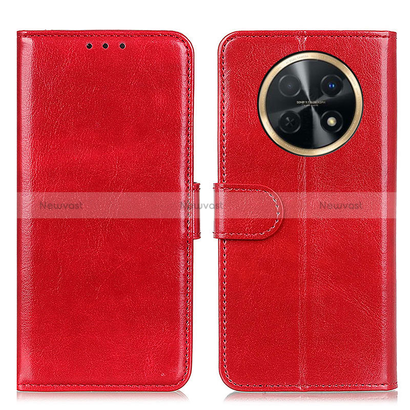 Leather Case Stands Flip Cover Holder M07L for Huawei Nova Y91 Red