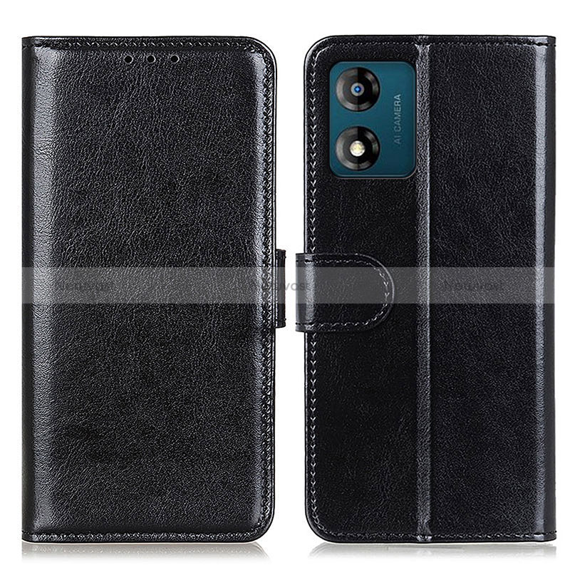 Leather Case Stands Flip Cover Holder M07L for Motorola Moto E13 Black