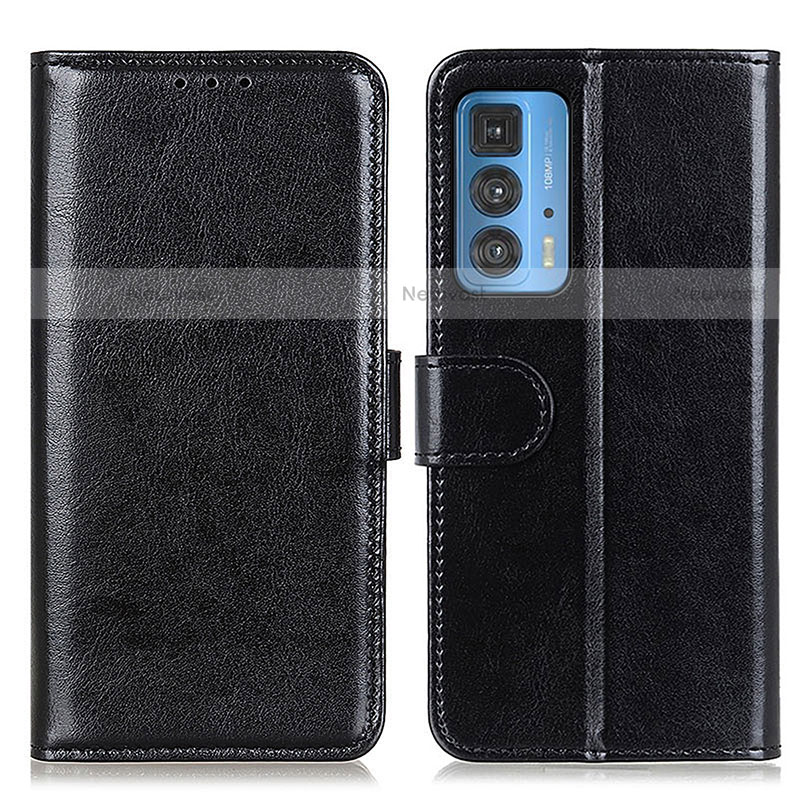 Leather Case Stands Flip Cover Holder M07L for Motorola Moto Edge 20 Pro 5G Black