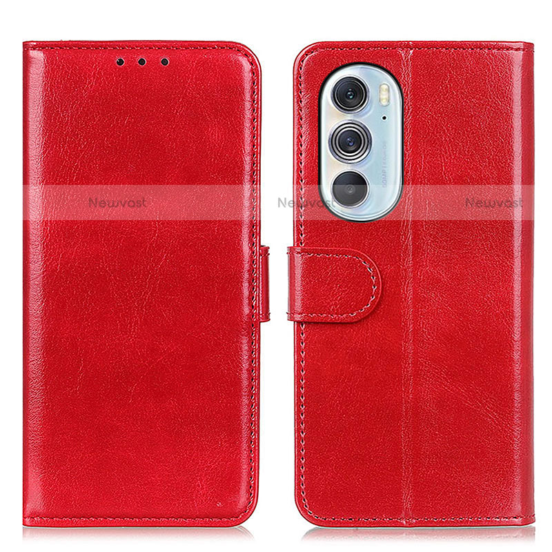 Leather Case Stands Flip Cover Holder M07L for Motorola Moto Edge 30 Pro 5G Red