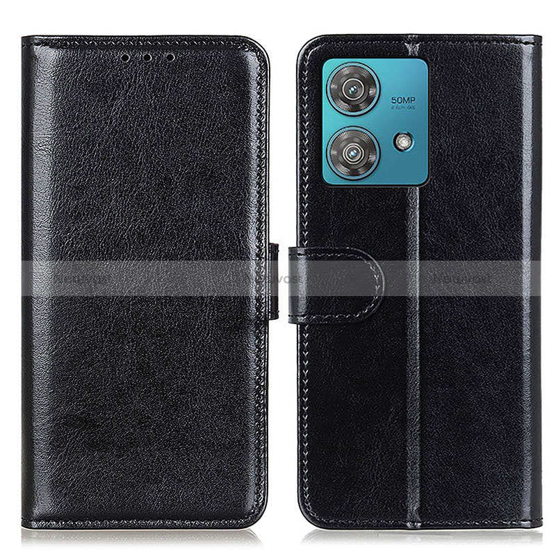 Leather Case Stands Flip Cover Holder M07L for Motorola Moto Edge 40 Neo 5G Black