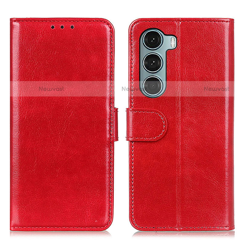 Leather Case Stands Flip Cover Holder M07L for Motorola Moto Edge S30 5G Red