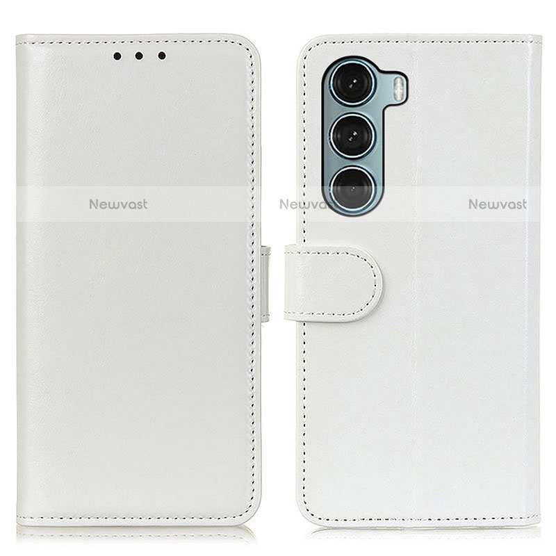 Leather Case Stands Flip Cover Holder M07L for Motorola Moto Edge S30 5G White