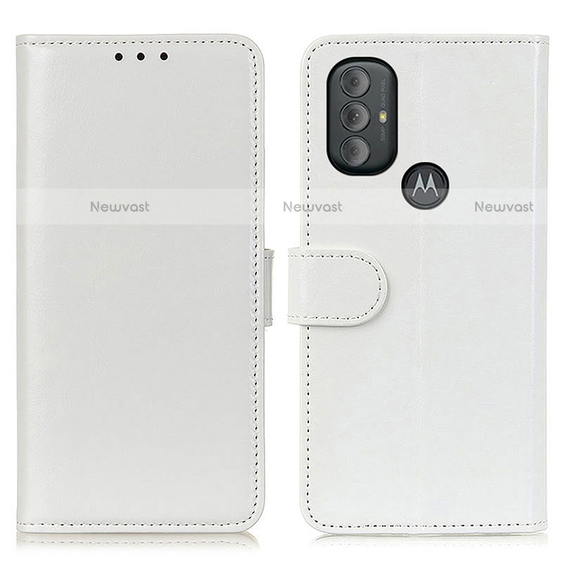 Leather Case Stands Flip Cover Holder M07L for Motorola Moto G Play Gen 2 White