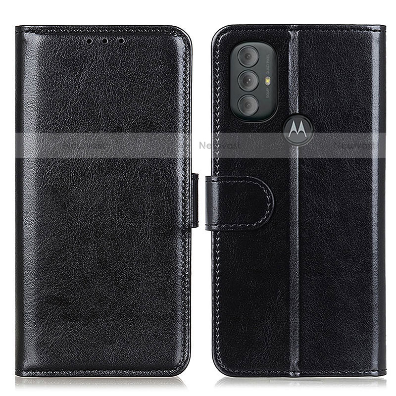 Leather Case Stands Flip Cover Holder M07L for Motorola Moto G Power (2022) Black