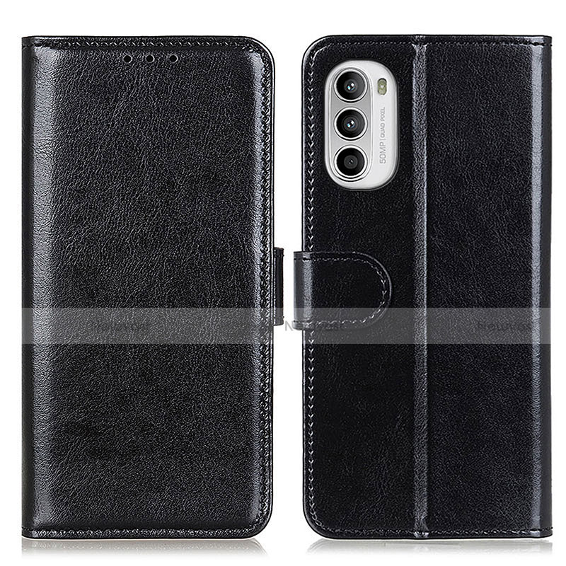 Leather Case Stands Flip Cover Holder M07L for Motorola Moto G71s 5G Black