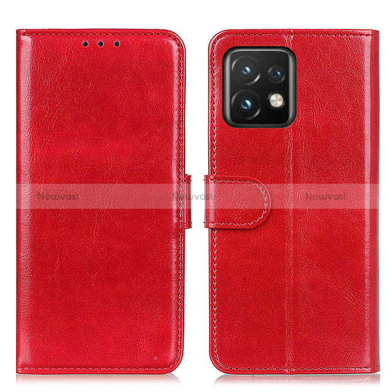 Leather Case Stands Flip Cover Holder M07L for Motorola Moto X40 5G Red