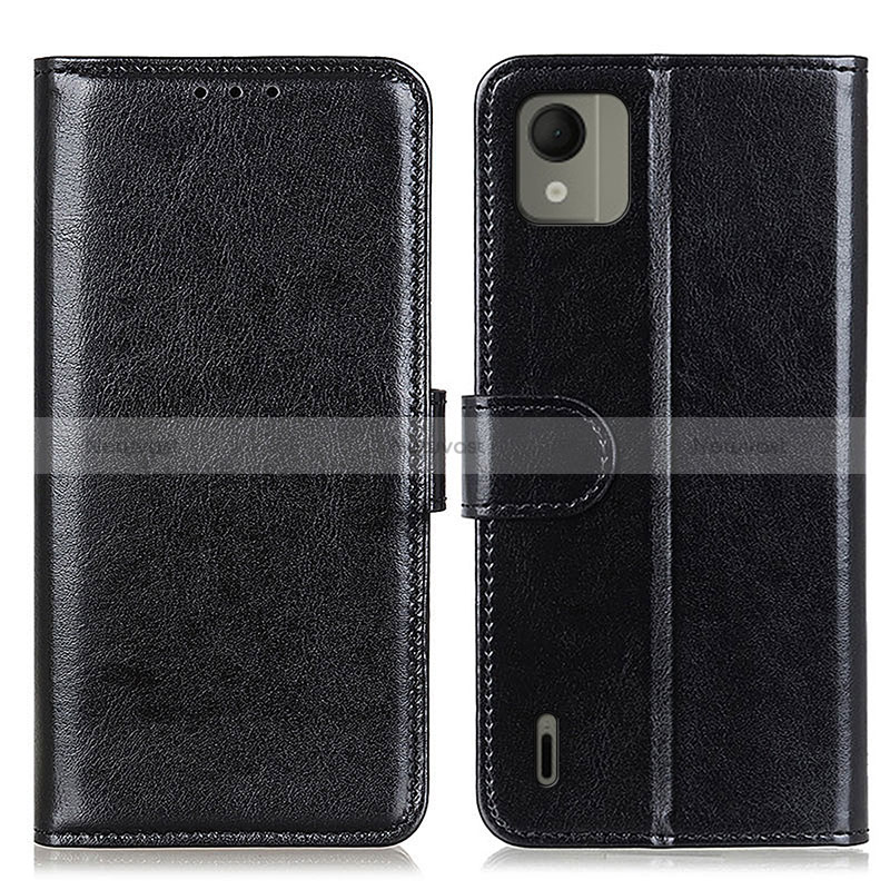 Leather Case Stands Flip Cover Holder M07L for Nokia C110 Black