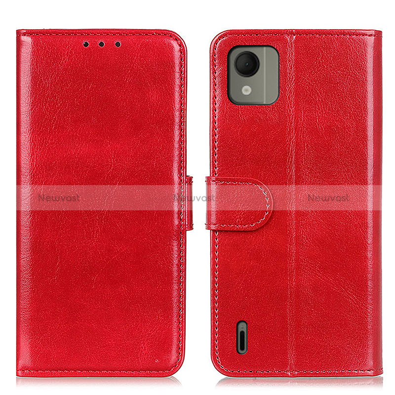 Leather Case Stands Flip Cover Holder M07L for Nokia C110 Red