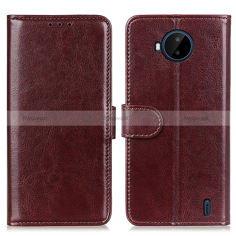 Leather Case Stands Flip Cover Holder M07L for Nokia C20 Plus Brown