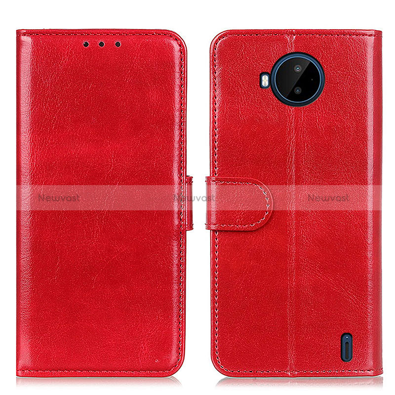 Leather Case Stands Flip Cover Holder M07L for Nokia C20 Plus Red