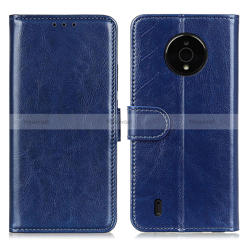 Leather Case Stands Flip Cover Holder M07L for Nokia C200 Blue