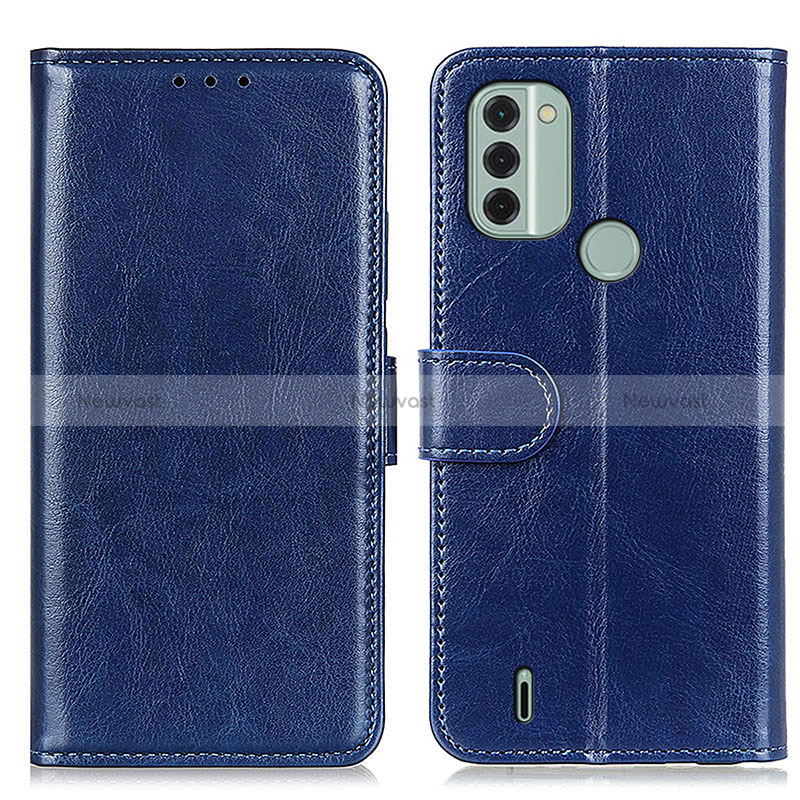 Leather Case Stands Flip Cover Holder M07L for Nokia C31 Blue