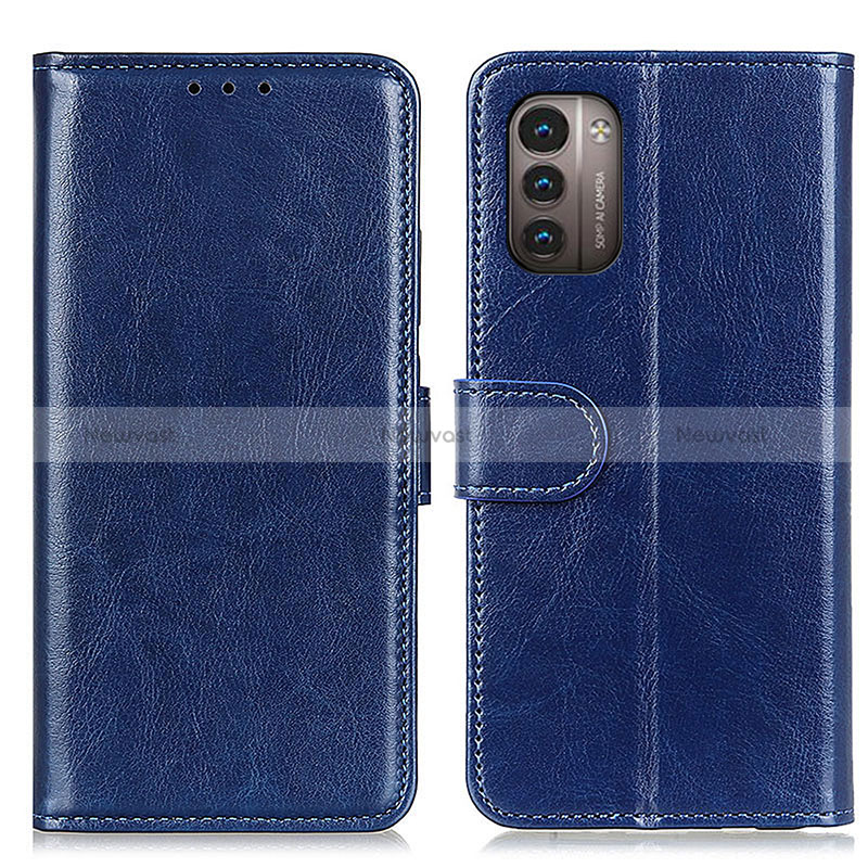 Leather Case Stands Flip Cover Holder M07L for Nokia G11 Blue