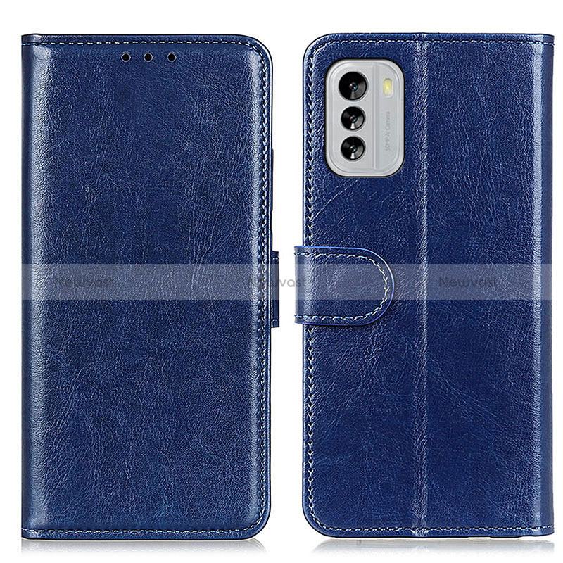 Leather Case Stands Flip Cover Holder M07L for Nokia G60 5G Blue