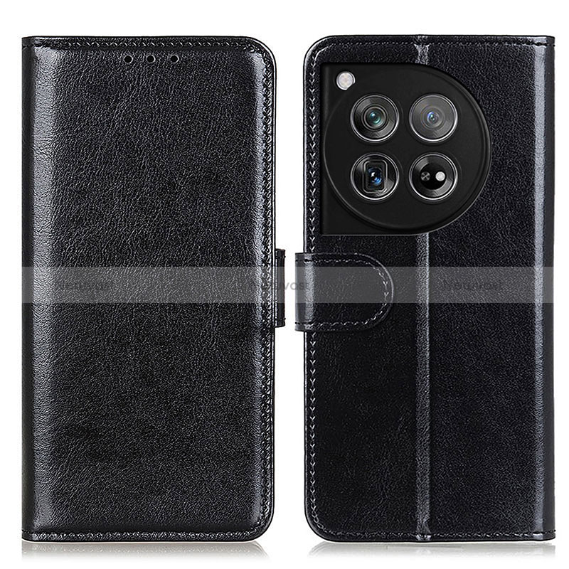 Leather Case Stands Flip Cover Holder M07L for OnePlus 12R 5G Black