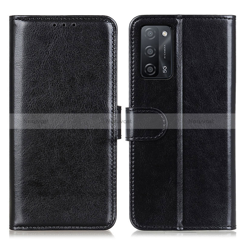 Leather Case Stands Flip Cover Holder M07L for Oppo A56 5G Black