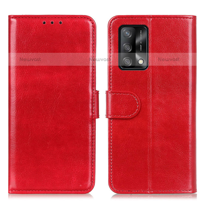 Leather Case Stands Flip Cover Holder M07L for Oppo A74 4G Red