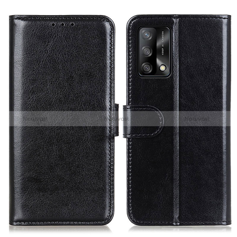 Leather Case Stands Flip Cover Holder M07L for Oppo F19 Black