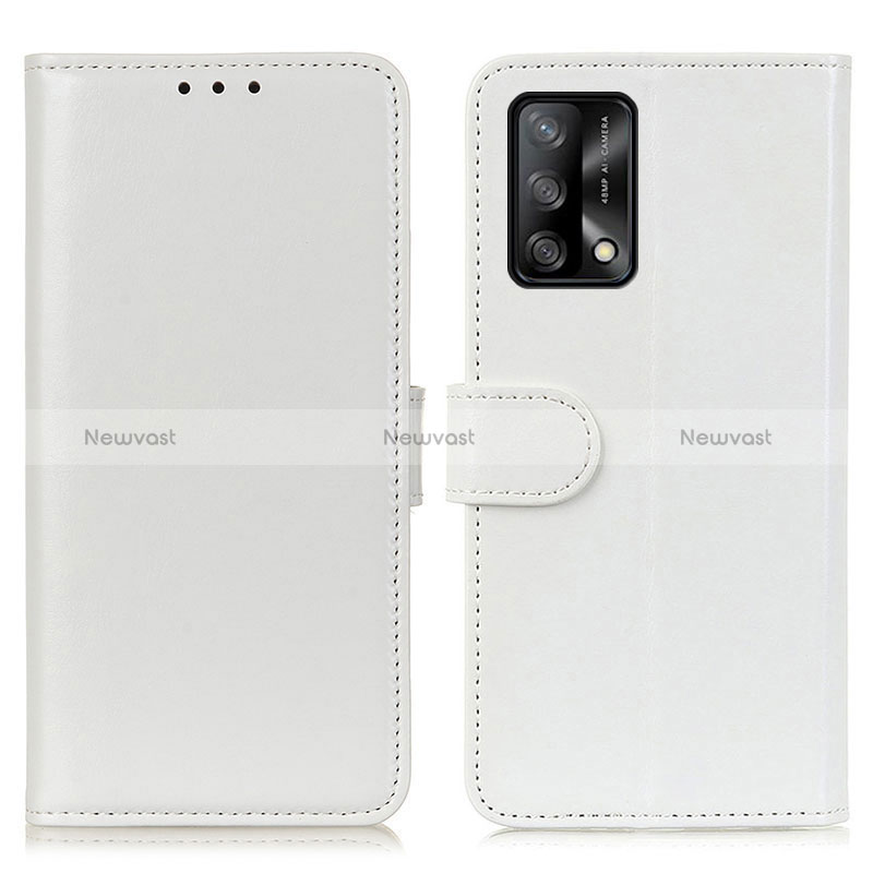 Leather Case Stands Flip Cover Holder M07L for Oppo F19s White