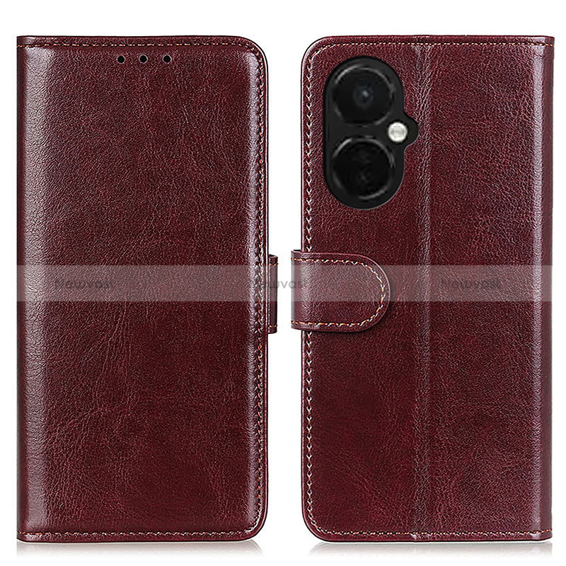 Leather Case Stands Flip Cover Holder M07L for Oppo K11x 5G Brown