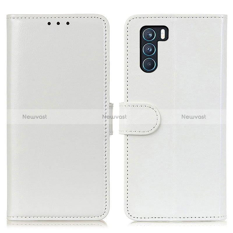 Leather Case Stands Flip Cover Holder M07L for Oppo K9 Pro 5G White