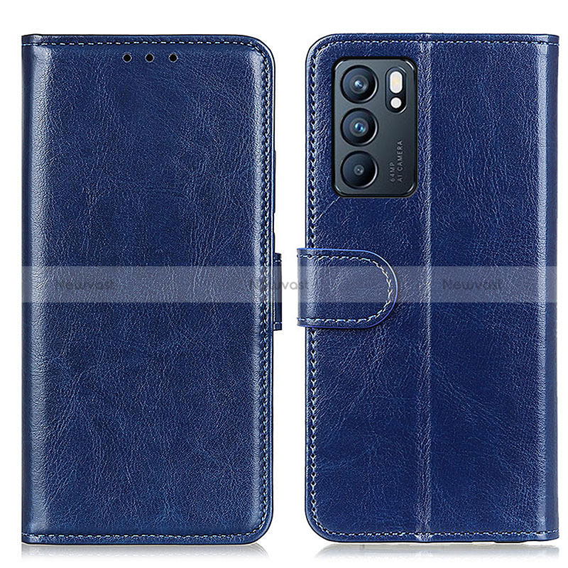 Leather Case Stands Flip Cover Holder M07L for Oppo Reno6 5G