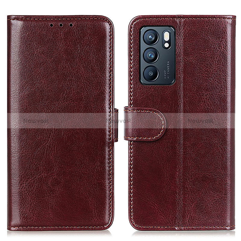 Leather Case Stands Flip Cover Holder M07L for Oppo Reno6 5G