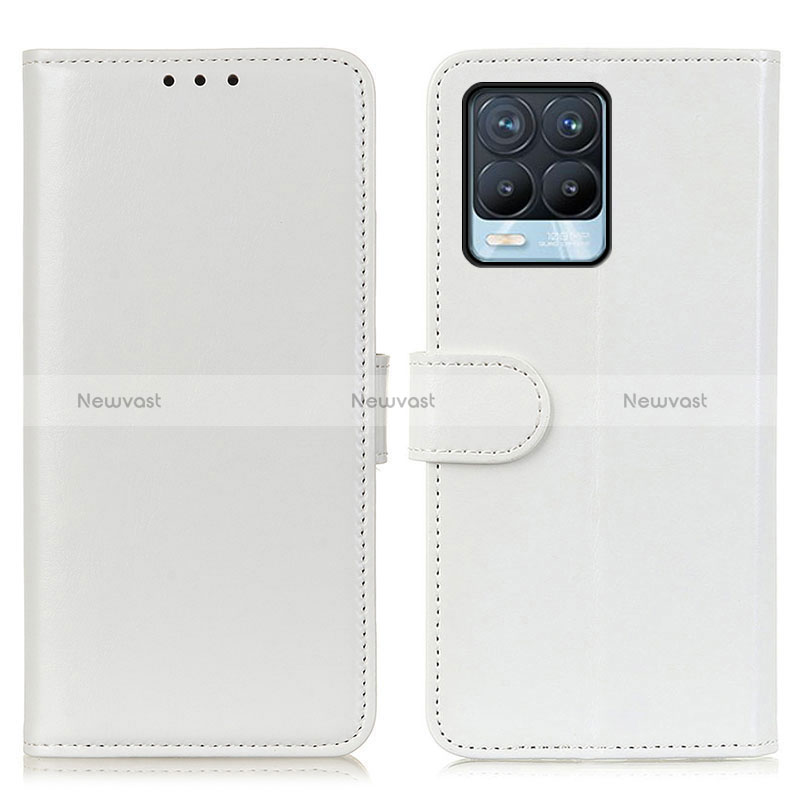 Leather Case Stands Flip Cover Holder M07L for Realme 8 4G White