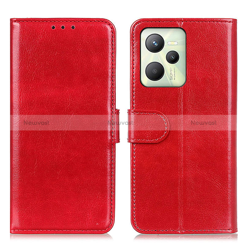 Leather Case Stands Flip Cover Holder M07L for Realme C35 Red